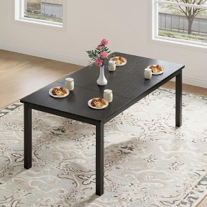 GustoWave Industrial Dining Table for 6-8 People, with Metal Legs - 1 of 4