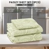 4 Piece Bed Sheets Printed Microfiber Sheet Set Ultra Soft, Easy Care Paisley Printed Sheets - Lux Decor Collection - 2 of 4