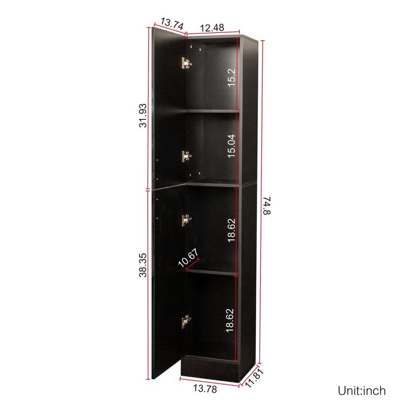 Freestanding Storage Cabinet with Adjustable Shelves and Two Doors - ModernLuxe, 3 of 10
