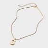 Round Snake Chain "S" Initial Necklace- A New Day™ Gold - 3 of 4