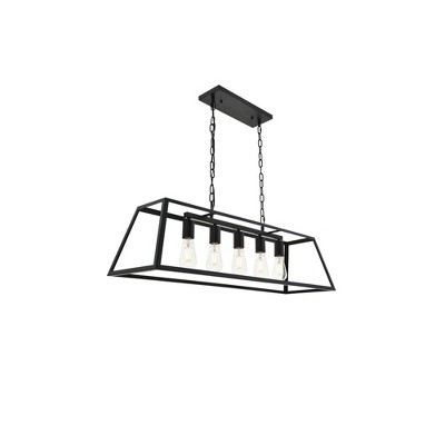 Resolute Black 5-Light Geometric Pendant Lamp