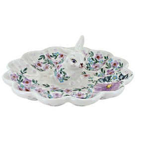 Blue Rose Polish Pottery Vena Bunny Egg Plate - 1 of 1