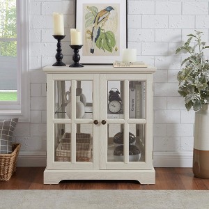 ORRD LED Curio Cabinet, Antique Display Cabinet with Adjustable Shelves, Retro Lattice Doors, Elegant Bookcase for Home Storage and Decor - 1 of 4