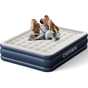 King Air Mattress, 18" Raised Built-in Pump, 1000 lb Capacity, Fast Inflate, Carry Bag - 1 of 4
