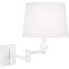 360 Lighting Modern Vero Swing Arm Wall Lamps Set of 2 White Metal Plug-in Light Fixture Hardback Tapered Drum Shade for Bedroom Bedside Living Room - 3 of 4