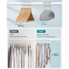 50-Pack Kids Velvet Hangers, 14x8 Inch Non-Slip Children's Hangers with Wide Shoulder Notches & Swivel Hook, Space-Saving Closet Organizers, Dove Gray - 4 of 4