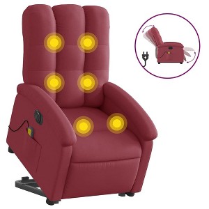 vidaXL Electric Lift Massage Recliner Chair - Wine Red Fabric, Motorized Stand-Up Assist, Reclining, Vibration, Home Theater - 1 of 4