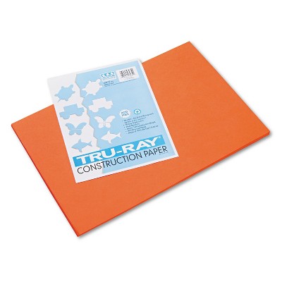 Pacon Tru-Ray 12" x 18" Construction Paper Orange 50 Sheets (P103034)