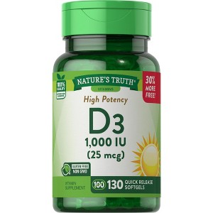 Nature's Truth Vitamin D3 1000 IU | 130 Softgels - 1 of 4