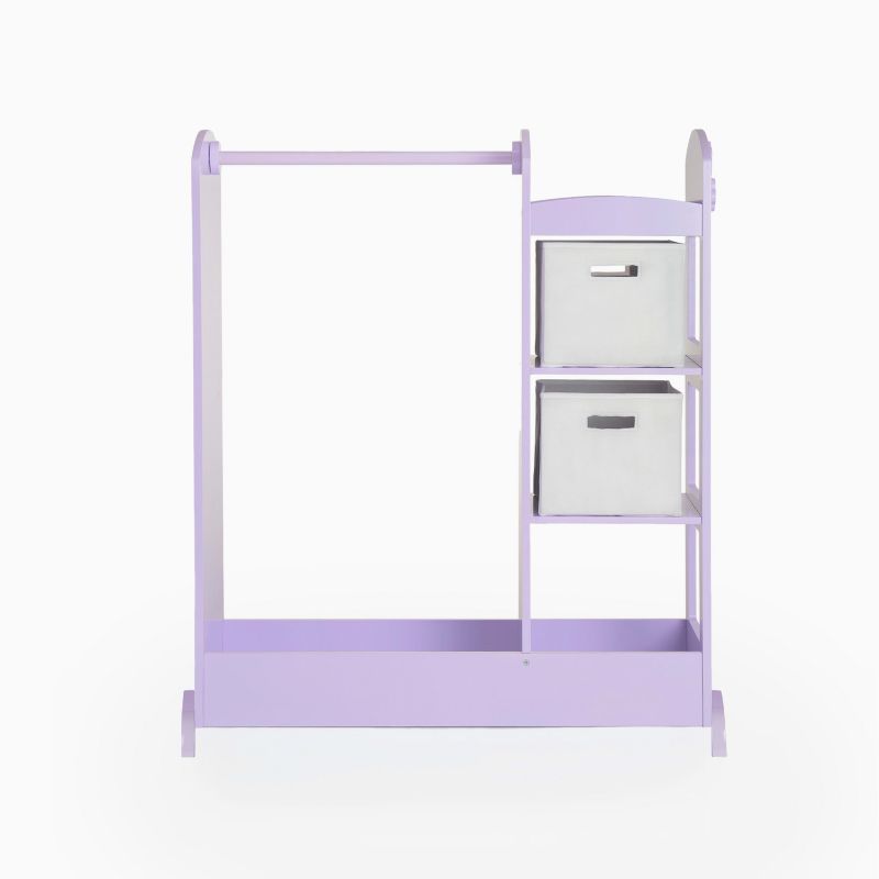 Guidecraft See and Store Dress Up Center: Kids' Clothes and Costume Organizer, Hanging Closet Storage Rack w/ Mirror and Storage Bins, 3 of 7