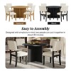 5-Piece Round Dining Table Set, Pedestal Kitchen Table Set With 4 Upholstered Dining Chairs For Studio, Modern Dining Sets Round-Cuddlewood - 3 of 4