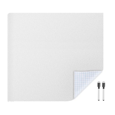 Unique Bargains Self Adhesive Dry Erase Whiteboard Sticker with Markers 2 Packs