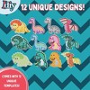 8,000 pc Dinosaur Fuse Beads w Carrier Case- 22 Colors, 12 Unique Templates, 3 Peg Boards, 2 Tweezers, Melt Iron Paper- Dino Bulk Art Craft Project - 4 of 4