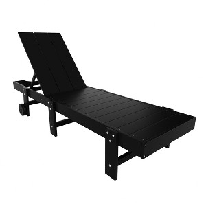 WestinTrends Ashore Modern Poly Reclining Chaise Lounge With Wheels - 1 of 4