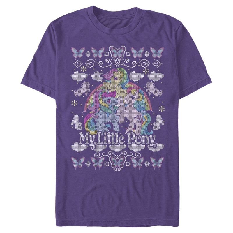 Men's My Little Pony Ugly Christmas Friends T-Shirt, 1 of 4