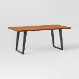Rowan Mixed Material Rectangle Dining Table Natural Wood/Black Metal - Threshold™