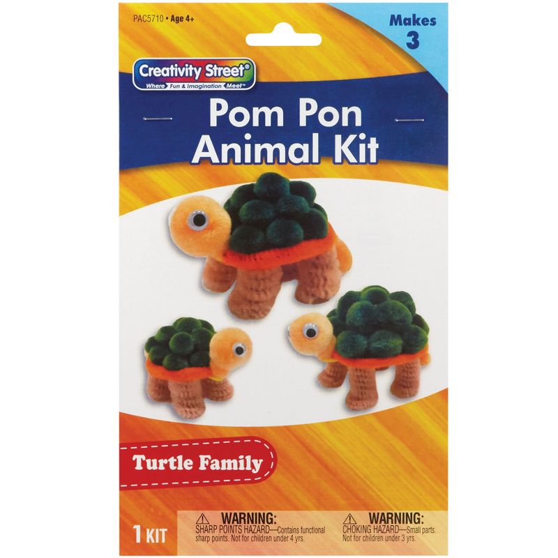 Creativity Street Pom Pon Animal Kit, Turtle Family, Assorted Sizes, 3 Turtles Per Kit, 6 Kits, 2 of 6