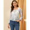 Allegra K Women's Lace Floral Blouse Square Neck Long Sleeve Button-Down Top - image 3 of 4