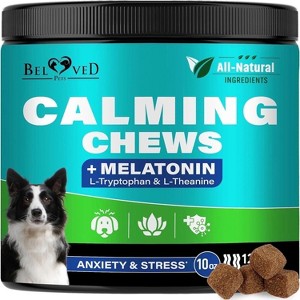 Beloved Pets Calming Chews for Dogs Puppies, Soft Treats Behavior Suppor, Melatonin Sleep Aid, Stress Relief 10 Oz - 1 Pack - 1 of 4