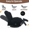 360° Swivel Rocking Glider Armless Manual Recliner with Adjustable Backrest and Footrest, Corduroy Upholstery, Pillows Included - 2 of 4