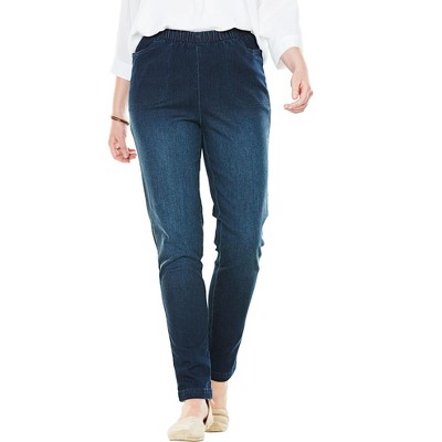 Woman Within Plus Size Petite Straight Leg Fineline Denim Jean