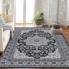 Vintage Washable Area Rug Floral Medallion Rugs for Living Room, Ultra Soft Accent Bedroom Carpet - 3 of 4