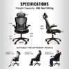 Office Chair with Adjustable Lumbar Support, High Back Ergonomic Desk Chair with Adjustable Headrest - 4 of 4