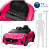 12V Licensed Maserati GranCabrio Ride-On Car for Kids, Battery-Powered Electric Vehicle with Remote Control, Spring Suspension, LED Lights - 2 of 4
