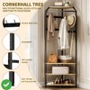 3-in-1 Corner ‌Hall Tree with Bench and Shoe Storage Entryway Bench with Hooks - 4 of 4