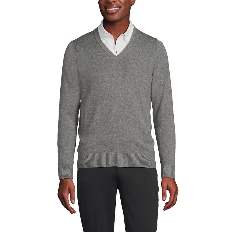 Lands' End Men's Cotton Modal V-neck Sweater, 4 of 5