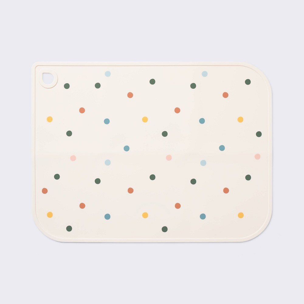 Photos - Tablecloth / Napkin Silicone Placemat - Beige/Dots - Cloud Island™