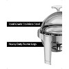 6QT Stainless Steel Chaffing Buffet Set, Roll Top Chafing Dish Buffet Set, Round Catering Food Warmer Equipped with Lid Water Pan Stand Fuel Holder - 4 of 4