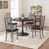 XINGHANZHENXUAN Set of 4 Industrial Metal Dining Chairs with PU Leather Seats, Armless Design for Kitchen, Dining, Living Spaces - 3 of 4
