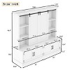 Modern Farmhouse Hall Tree Entryway Cabinet with Sliding Barn Doors, 70.8" Large Storage Organizer for Living Room Hallway-3irtyhousy - 4 of 4