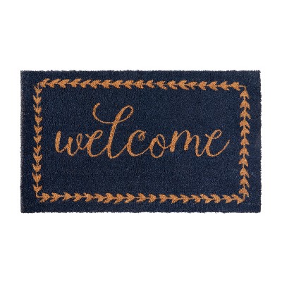 Rubber-Cal Contemporary Welcome Home Mats - 18 x 30 Inches - Natural Coir Matting