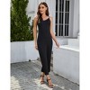 Women V Neck Full Slip Under Dresses Sleeveless Adjustable Spaghetti Strap Cami Maxi Dress Nightgowns Sleepwear - 3 of 4