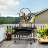 Perches and Ladders, Pet Products Parrot Playstand with Wheels, Removable Tray, Indoor Outdoor Playground for Birds, Black Hammertone Finish - 4 of 4