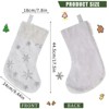 Aoibox 4 Pack White Faux Fur Christmas Stockings 17.5 Inch Silver Sequin Snowflake Fireplace Hanging Holiday Decor Large Size - 3 of 4