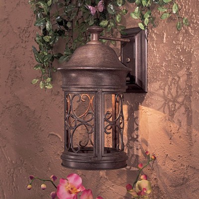 Sage Ridge 16" Vintage Rust Outdoor Wall Lantern Sconce
