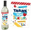 Big Dot of Happiness Thank You Teachers - Teacher Appreciation Christmas Gifts Decorations for Women and Men - Wine Bottle Label Stickers - Set of 4 - 2 of 4