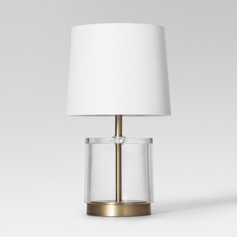 Modern Acrylic Accent Lamp (Includes LED Light Bulb) Brass - Threshold™