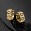 Ross-Simons 0.10 ct. t.w. Diamond Hoop Earrings in 18kt Gold Over Sterling - 3 of 4
