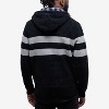 CULTURA Mens' Full Zip Hooded Striped Cardigan Sweater With Faux Shearling Lining - 2 of 4