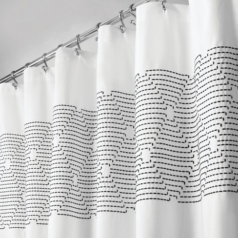 MDesign Cotton Bathroom Shower Curtain, Modern Print, 72