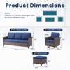 Buenhomino 5-Piece Swivel Patio Set with Sofa & Ottomans, PE Wicker Outdoor Furniture with Cushions & Steel Frame - 3 of 4