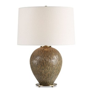 Uttermost Rya Ceramic Table Lamp – 24″ H Steel & Ceramic Base with 17″ Linen Shade - 1 of 4