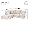 NicBex Couches for Living Room 89" Modern Sectional Sofa L-shaped Luxury Chenille Upholstered Sofa Couch with Convertible Ottoman and 2 pillows, Beige - image 3 of 4