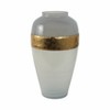 Glass Vase with Accent - Handcrafted Glam Design - Elegant Glass & Metal Decorative Vase for Home, Office, Bedroom & Living Room - 21" White - 2 of 4