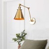 Dewdrop Industrial Gold Wall Light 1-Light, Long Arm Adjustable Brass Wall Light - 3 of 4