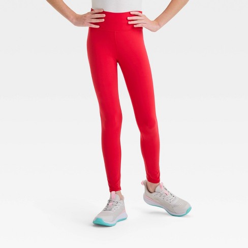 Girls red leggins best sale